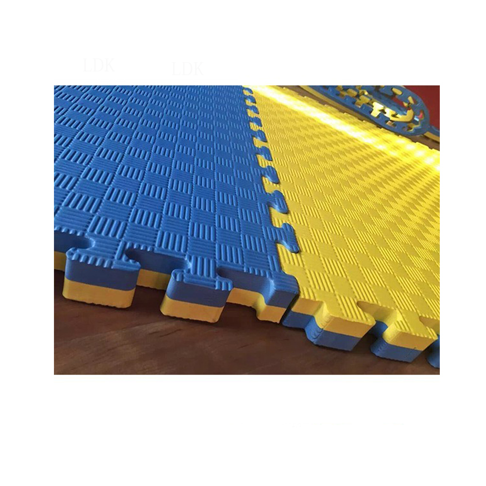 Factory sale blue/yellow exercise sports mat EVA mat for sale