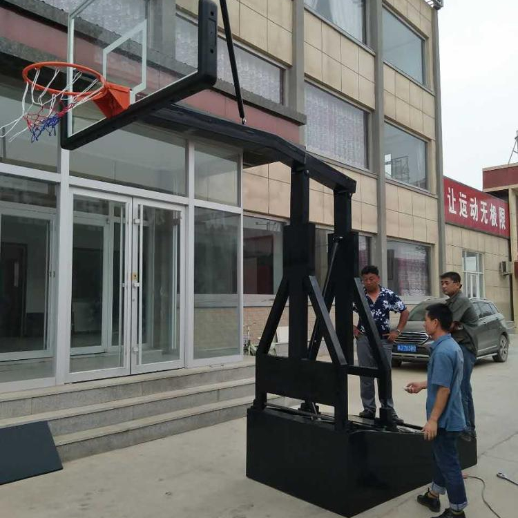 Basketball training equipment adjustable basketball stand with tempered glass backboard