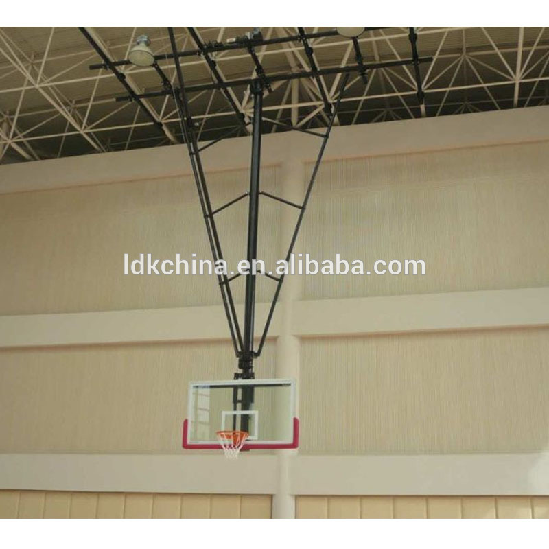 OEM Customized Led Electronic Basketball Scoreboards - 12mm Tempered Glass Backboard Ceiling Mounted Basketball Goals Basketball Hoop – LDK