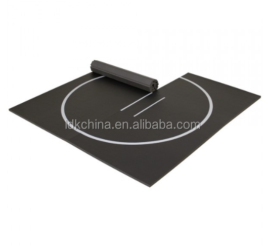 Wushu gymnastic flexi roll mat with carpet or leather surface