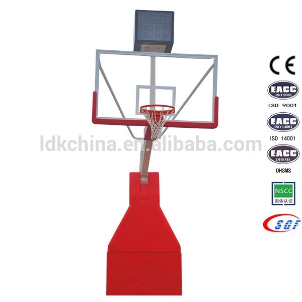 Professional tempered glass backboard movable basketball hoops/basketball stand