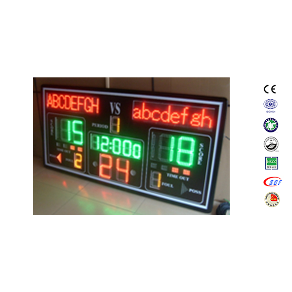 Multi-function LED basketball scoreboard 24 second shot clock