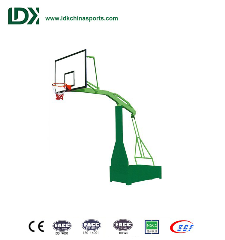 Cheap sport physical professional equipment basketball stand with tempered glass backboard