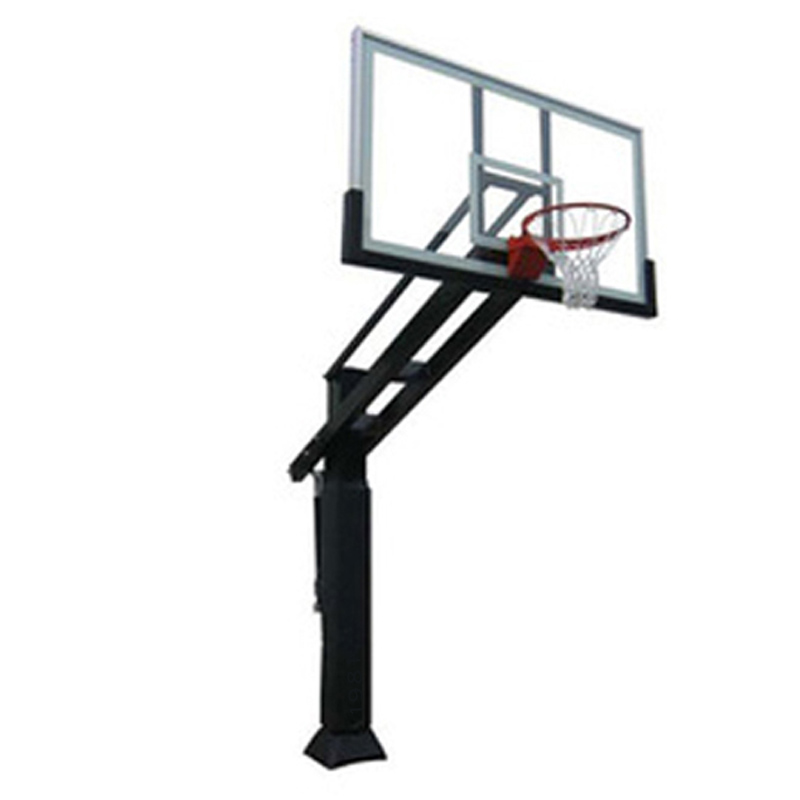 Height adjustable basketball system basketball goal inground