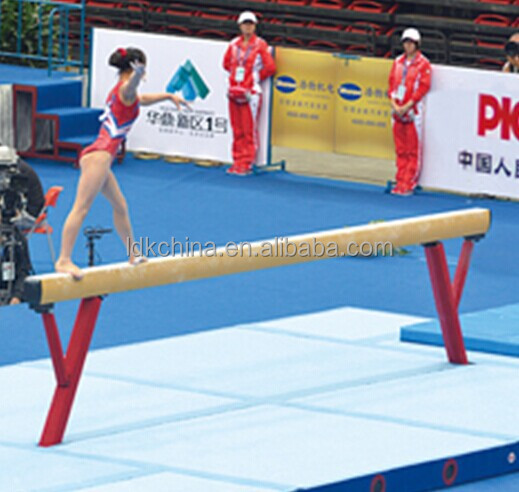 Wood gymnastics balance beam for training