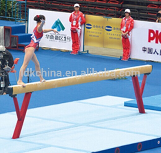 Wood gymnastics balance beam for training