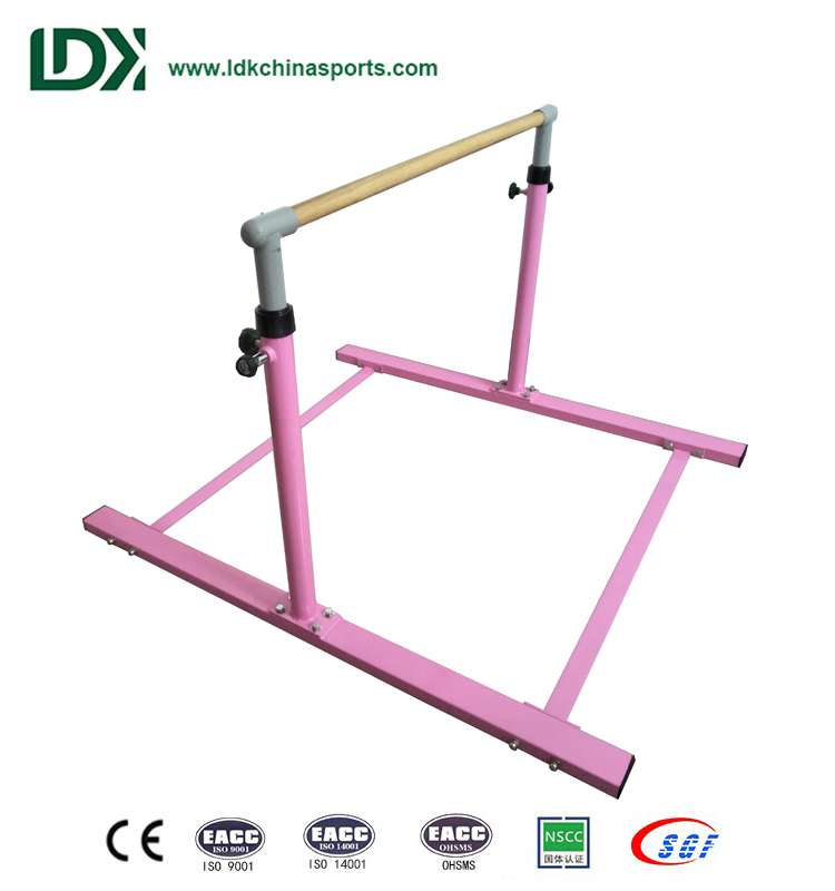 OEM China Mat Tumbling Gymnastics -
 Pink Adjustable Kids Horizontal Bar Gymnastics Bars For Home – LDK