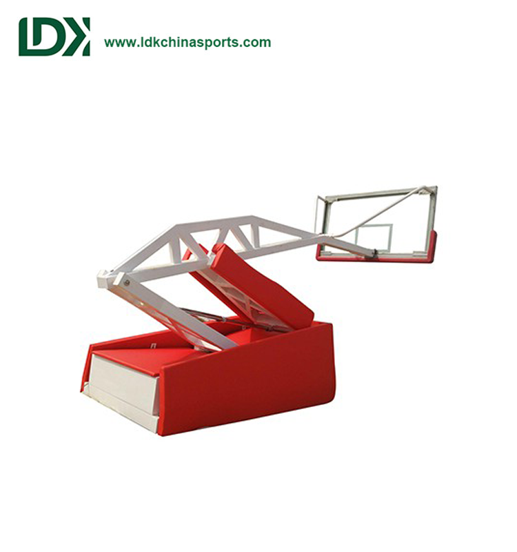 Chinese Professional High Quality Flexi Roll Gymnastics Mat - Hydraulic Basketball Equipment Foldable Adjustable Basketball Hoop With Wheels – LDK