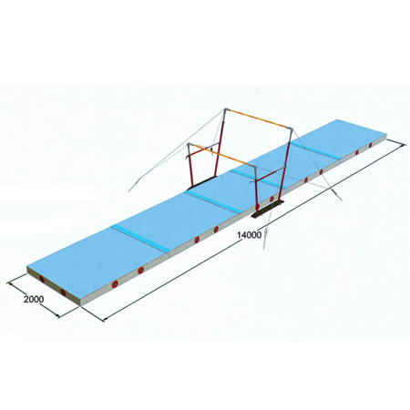 Gymnastics Uneven Bars System With Landing Mat For Sale