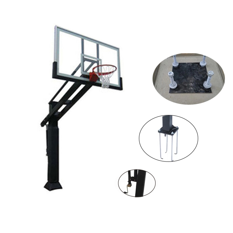 Adjustable goal height 2.45-3.05m kids steel basketball stand hoop