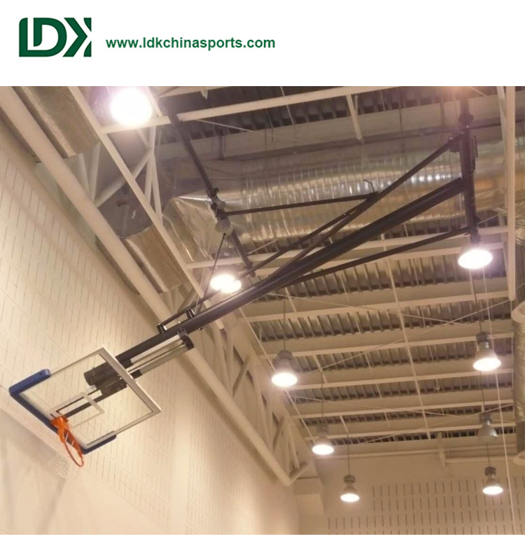 Factory making Gymnastics Equipment Set - Electric Folding Ceiling Mounted Basketball Backboard Stand – LDK