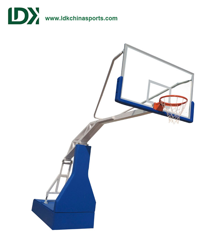 Popular Electric Hydraulic Basketball Hoops With Tempered Glass Backboard