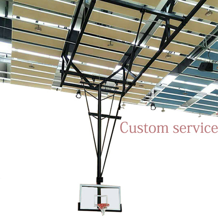 Indoor Tempered Glass Basketball Suspender Backboard Ceiling Mounted Basketball hoop