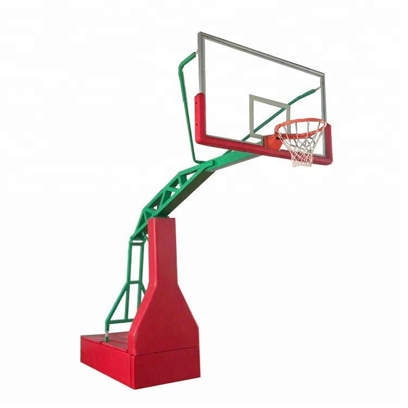 Outdoor high quality hydraulic basketball hoop portable glass basketball goal