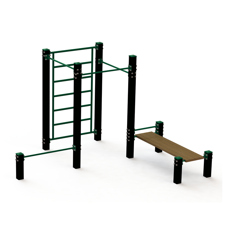 Equipo de ejercicio de acondicionamiento físico al aire libre comercial Gimnasio Verde para adultos