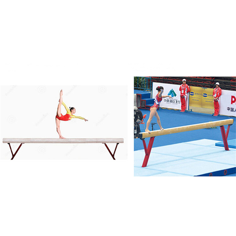 Wood beam gymnastics equipment for competition