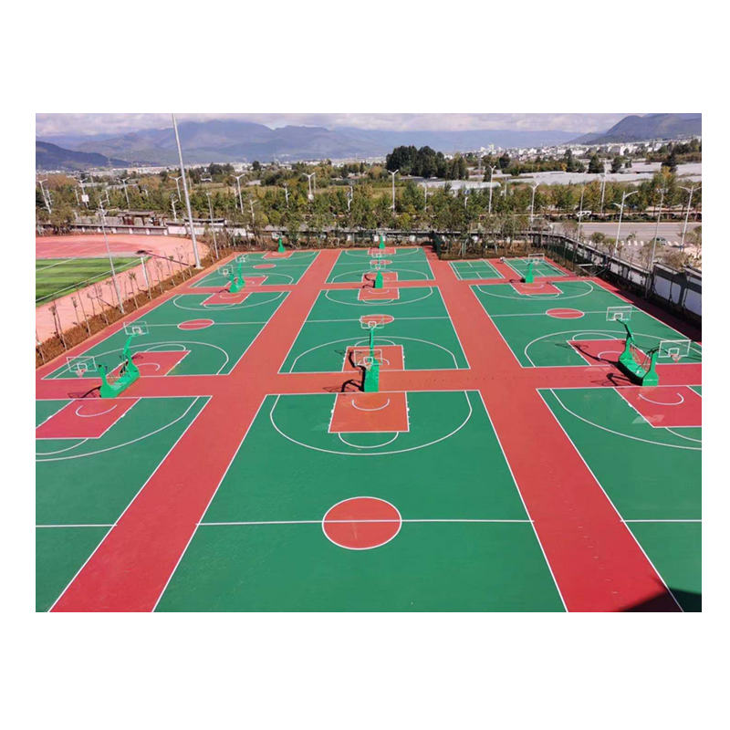 Hot sale Portable Gymnastics Equipment -
 Customized Silicon PU Sports Court Outside Elasticity Basketball/Volleyball/Badminton/Tennis Courts Floor – LDK