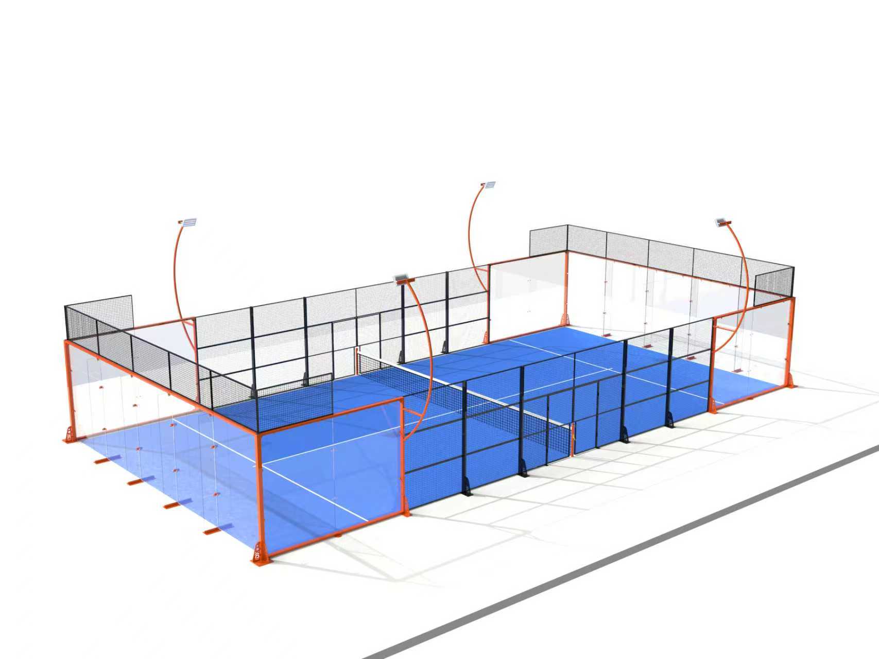 Factory Supply Custom Service Padel Ball Court Tennis Equipment Panoramic 20*10m Padel Tennis Court Featured Image
