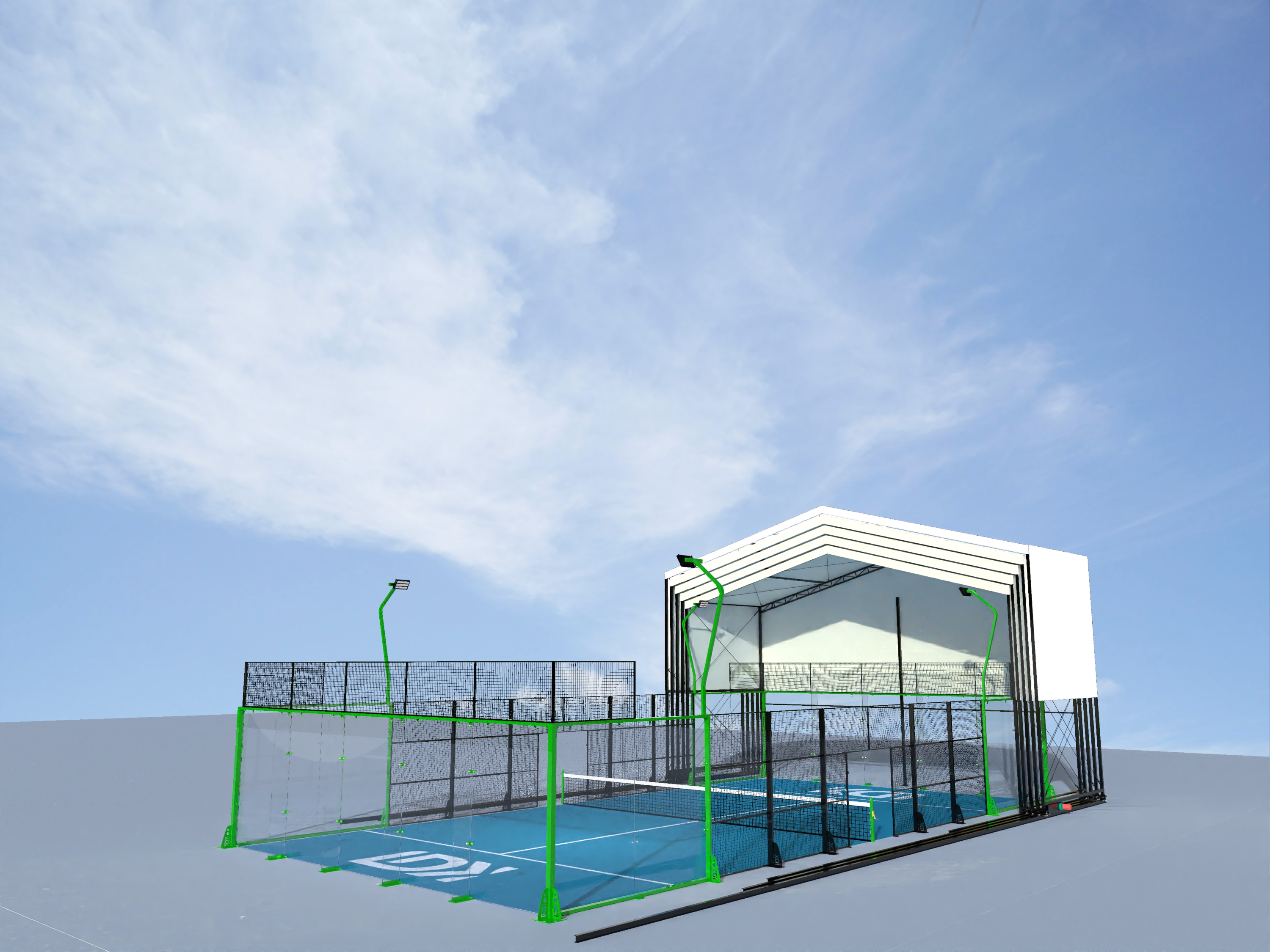 High Quality Electric Integrated Split Ceilings Padel Court Roof Featured Image