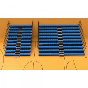 China manufacturer Retractable seating system gym bleachers outdoor telescopic grandstand for Basketball sports center
