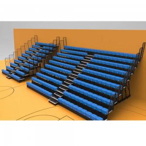 China manufacturer Retractable seating system gym bleachers outdoor telescopic grandstand for Basketball sports center