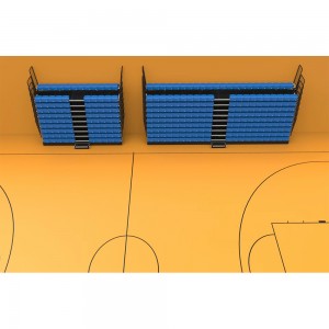 China manufacturer Retractable seating system gym bleachers outdoor telescopic grandstand for Basketball sports center