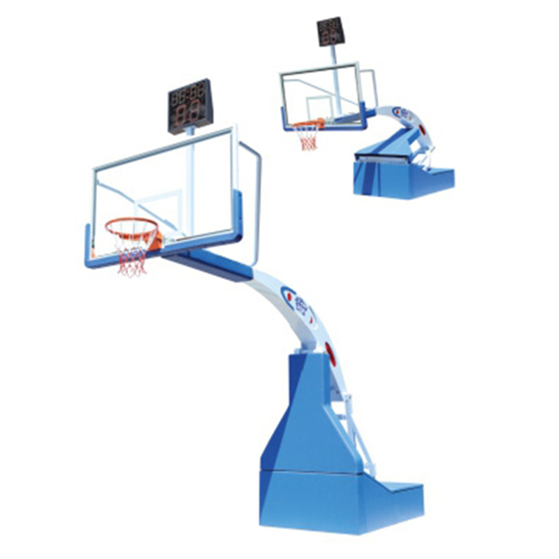 professional glass backboard free standing inside basketball hoop pole