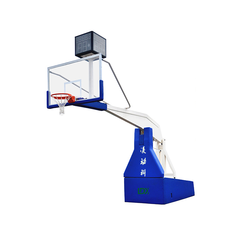 Leading Manufacturer for Basketball Backboard - Fiba Professional Basketball Equipment Electric Hydraulic Basketball StandHoop for Sale – LDK