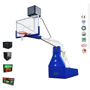 Fiba Professional Basketball Equipment Electric Hydraulic Basketball StandHoop for Sale