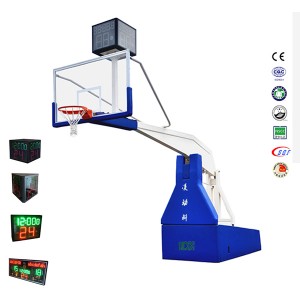 Fiba касбӣ Баскетбол Таҷҳизот барқ ​​гидравликӣ Баскетбол StandHoop барои фурӯши