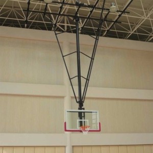 Ceiling Mounting Basketball Backstop Hoop with Tempered Glass Backboard