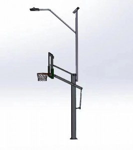Outdoor Adjustable Portable Basketball Hoop Stand With Solar Light System