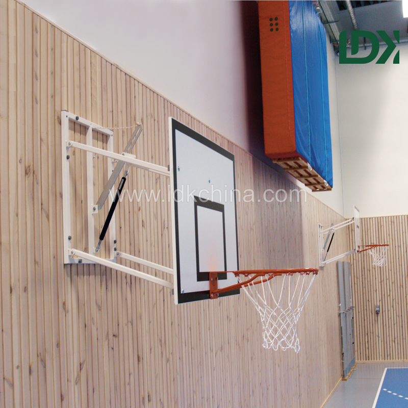 High Quality Heavy Duty Adjustable Wall Mounted Basketball Hoop with Tempered Glass Backboard Outdoor Training