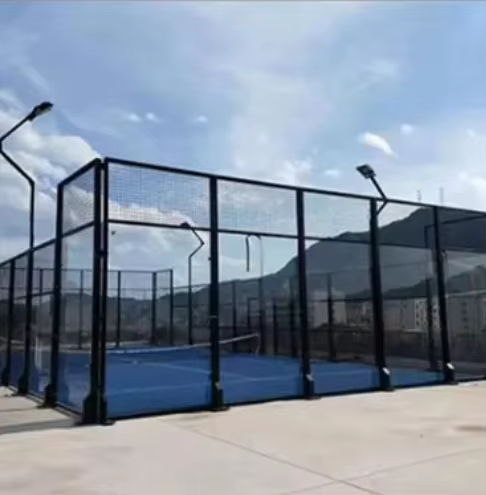 Outdoor Padle Tennis Court Manufacturer with movable canopy Full Padel Court artificial grass Kits and Installation Support