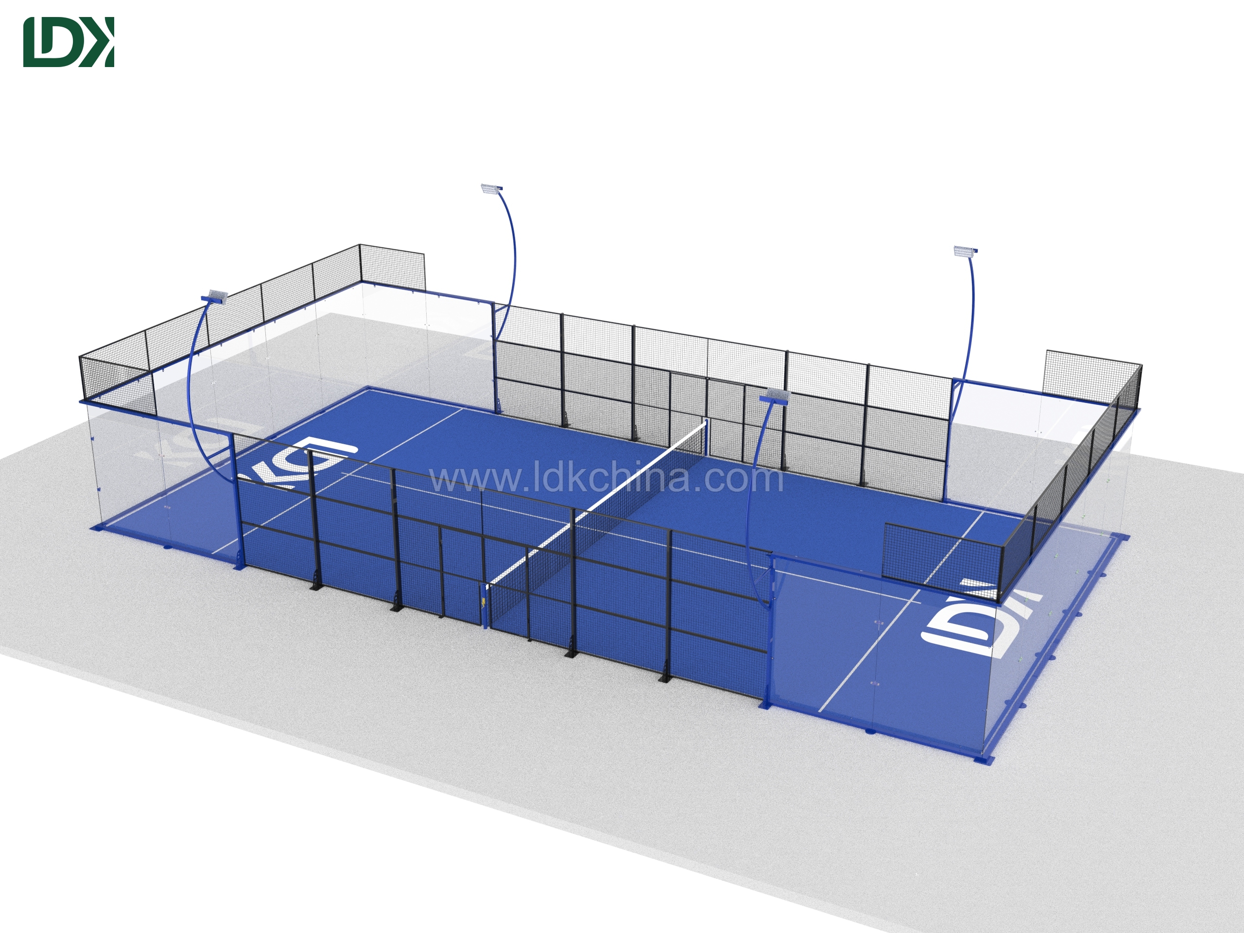 Panoramic Multi-Purpose Padel Court for Outdoor Sports Clue with Football Basketball Volleyball Tennis Facilities