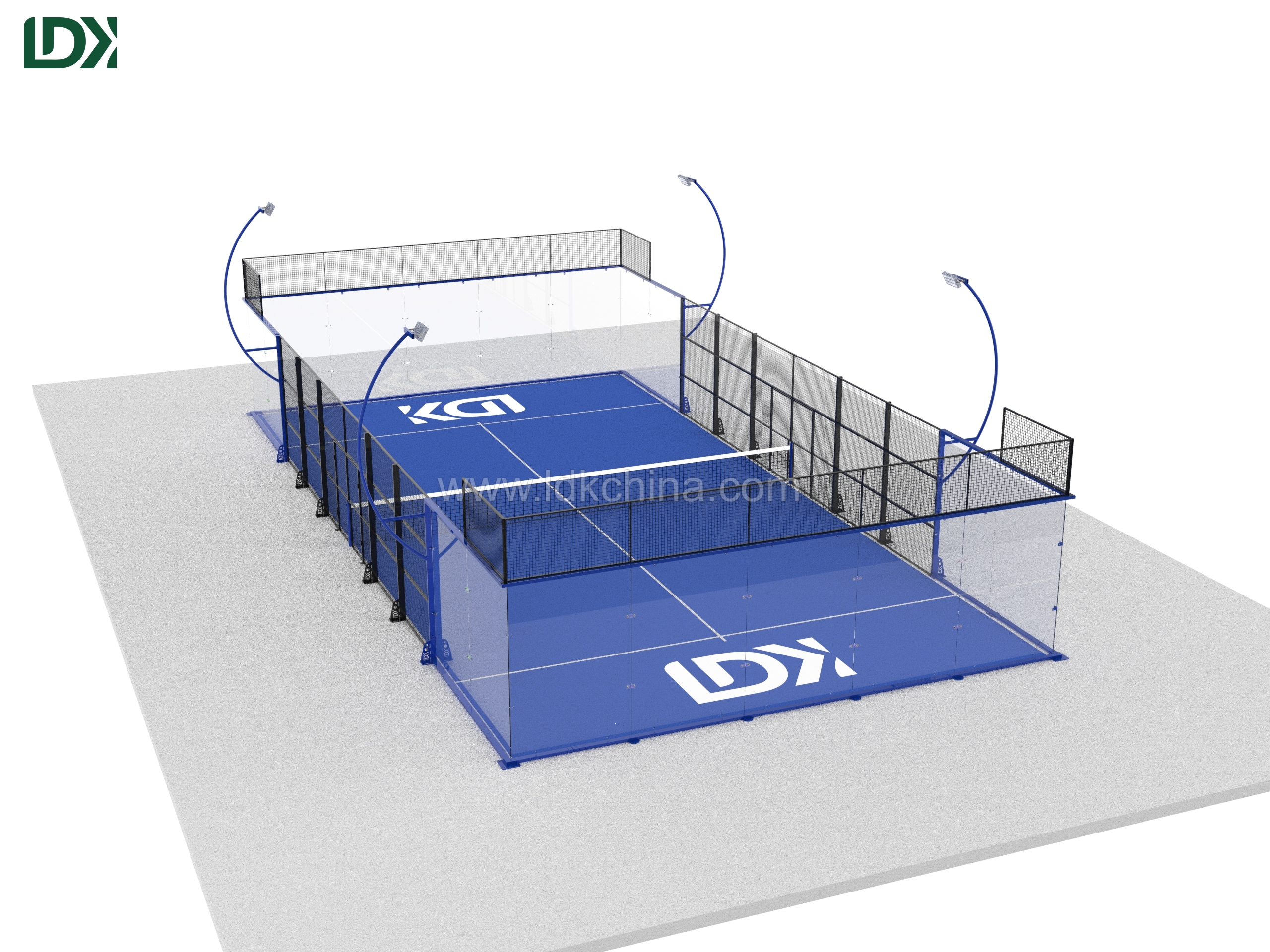 Panoramic Multi-Purpose Padel Court for Outdoor Sports Clue with Football Basketball Volleyball Tennis Facilities