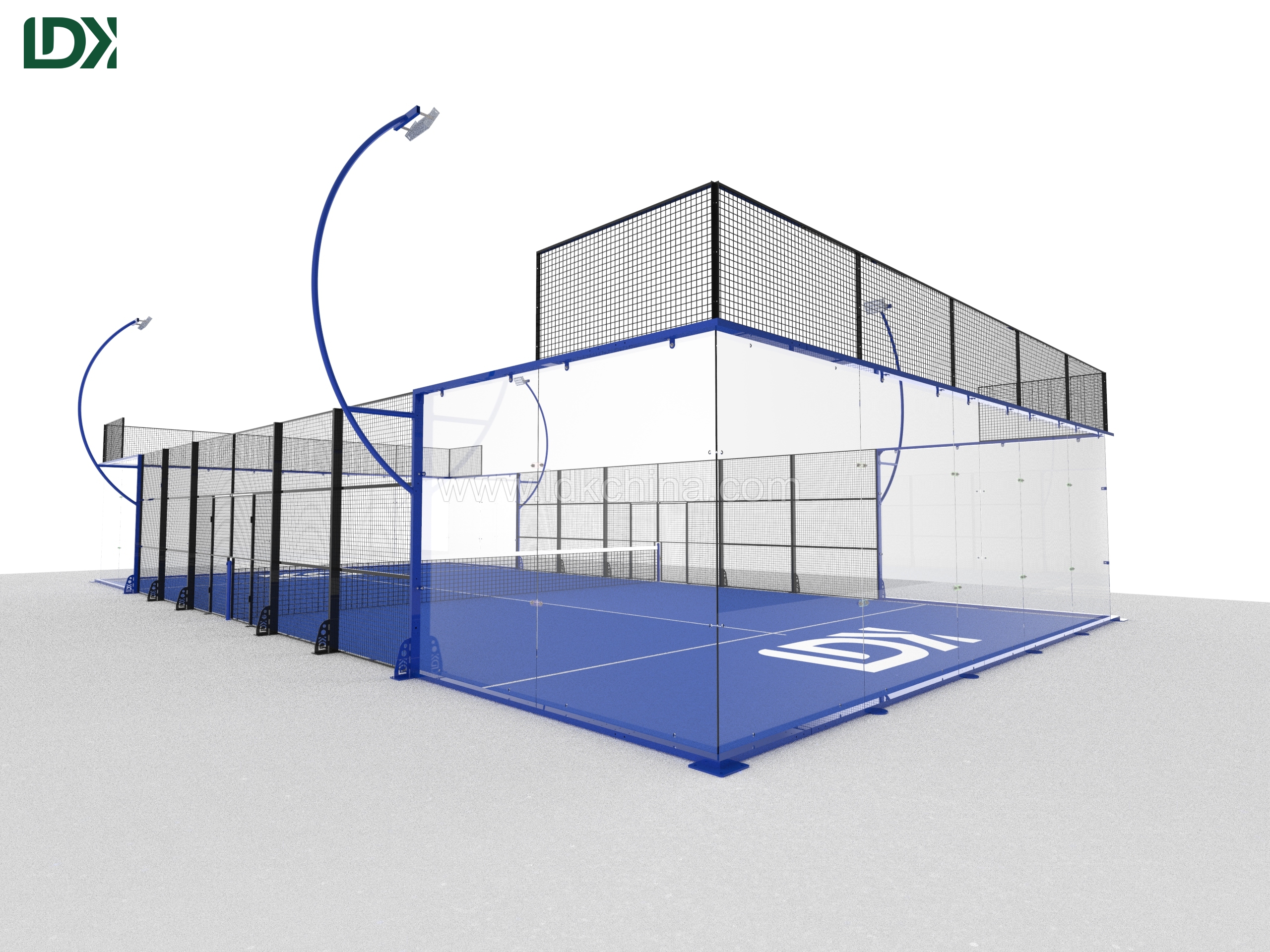 Panoramic Multi-Purpose Padel Court for Outdoor Sports Clue with Football Basketball Volleyball Tennis Facilities