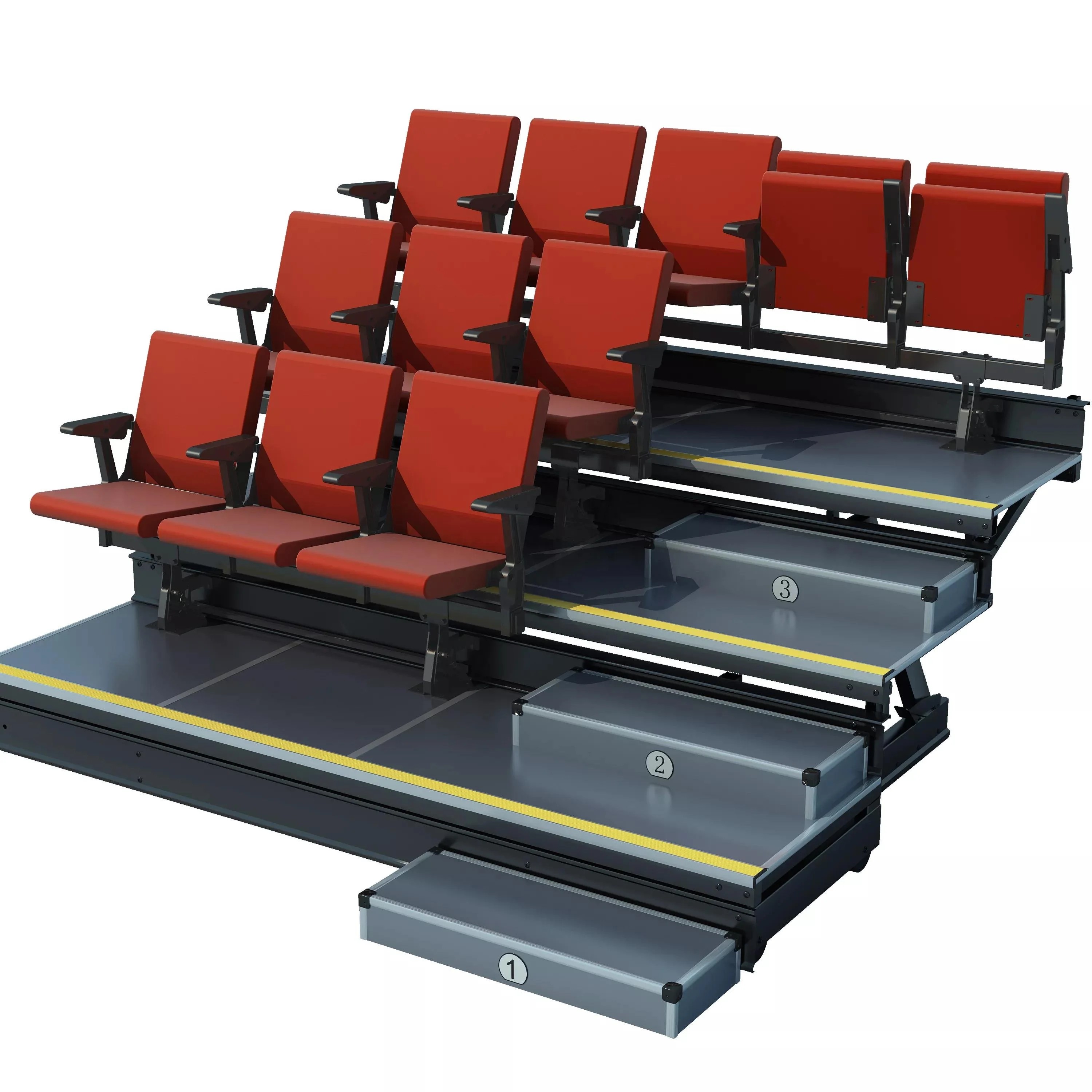 High Quality Sports Entertainment Retractable Seating System Telescopic Bleachers