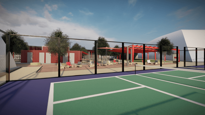 Outdoor Pickleball Court with Durable Surface and Steel Structure
