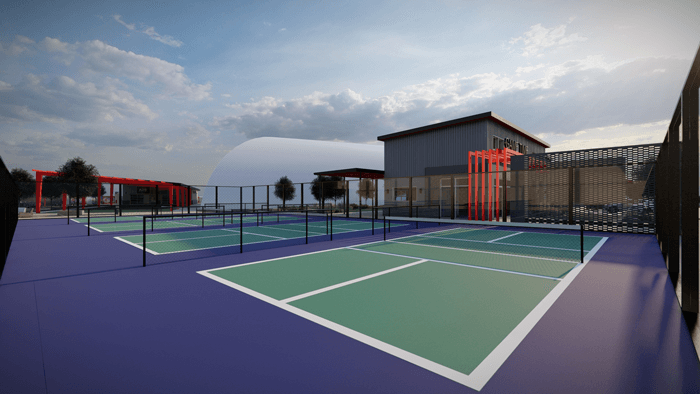 Outdoor Pickleball Court with Durable Surface and Steel Structure