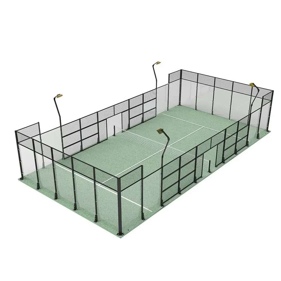 Outdoor Padle Tennis Court Manufacturer with movable canopy Full Padel Court artificial grass Kits and Installation Support