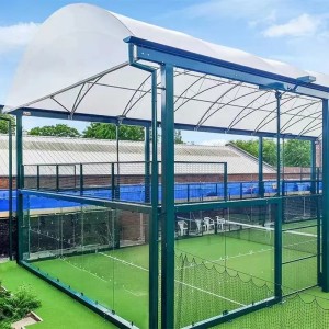 LDK Good Price Panoramic Padel Tennis Courts with roof artificial grass Tennis Court for Sale