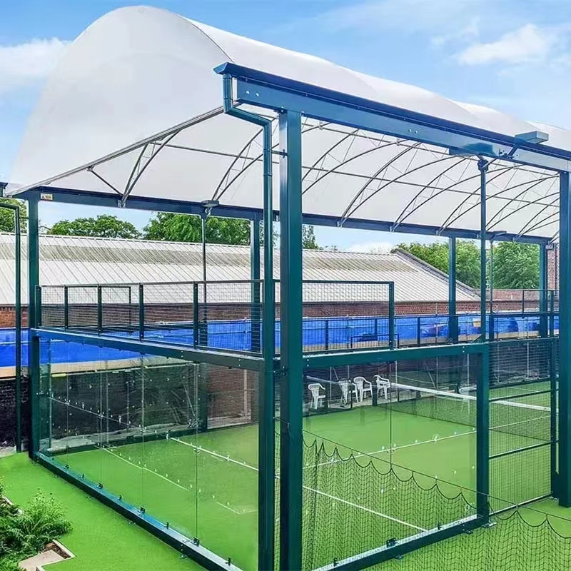 LDK Good Price Panoramic Padel Tennis Courts with roof artificial grass Tennis Court for Sale